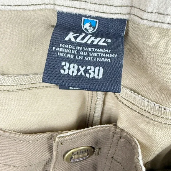 KUHL Rydr Pants Size 38x30 Eurotwill Full Fit Mens Dark Khaki 5016, NWT